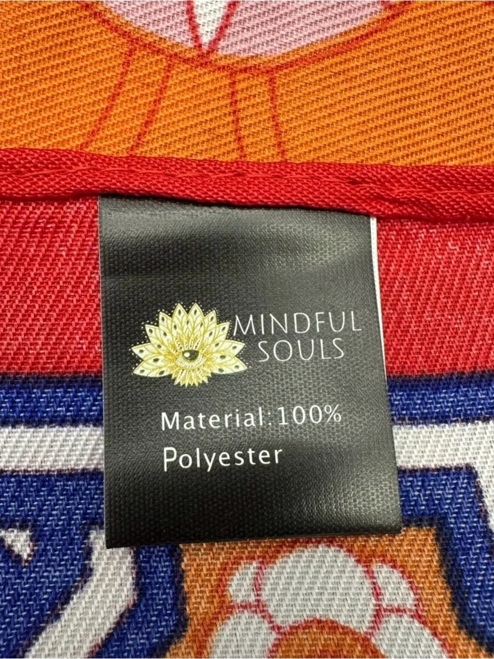 Mindful souls vibrant multi colored corner tassel scarf wrap meditation scarf